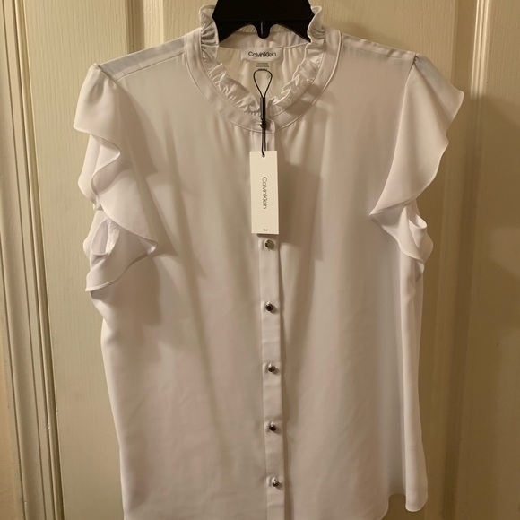 Calvin Klein Blouse, sz M, NWT $59.00 - Picture 2 of 16